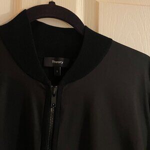 Theory Mixed Media Bomber Jacket Black | Men’s Small | Minimalist Lightweight